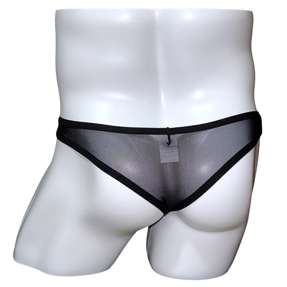Jockmail Mesh Fishnet Sheer Thong Black Size L (30-32) JM220 NWT - Picture 4 of 12